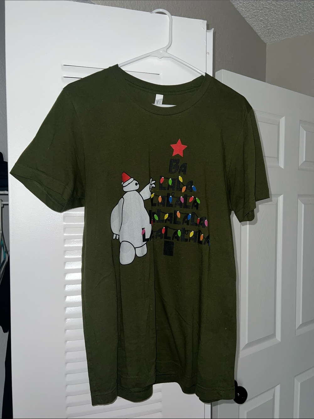 Baymax Army Green Holiday Graphic Tee